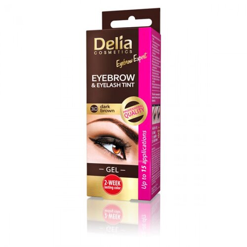 Delia - Gel za bojenje obrva i trepavica, tamno braon 3.0 15ml Slike