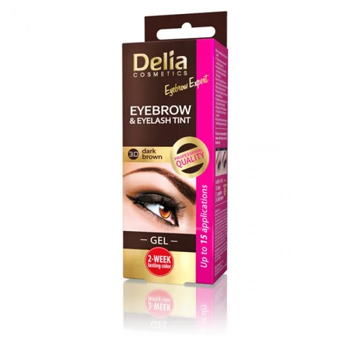 Delia - Gel za bojenje obrva i trepavica, tamno braon 3.0 15ml