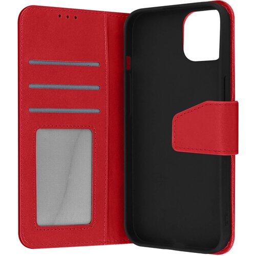 AVIZAR Usnjena torbica za Iphone 13, vrhunska kakovost, &scaron;ivi in magnetni zavihek - rdeca, (20632425) Cene