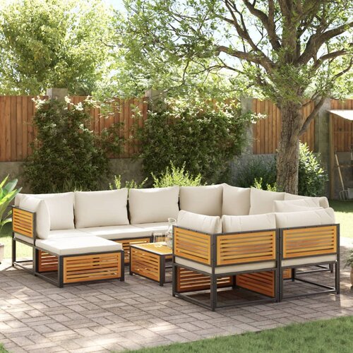 vidaXL 10-dijelna set vrtnih sofa s jastucima masivno bagremovo drvo Cene