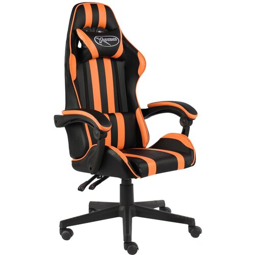 VidaXL Racing stol črno in oranžno umetno usnje, (21378261) Slike