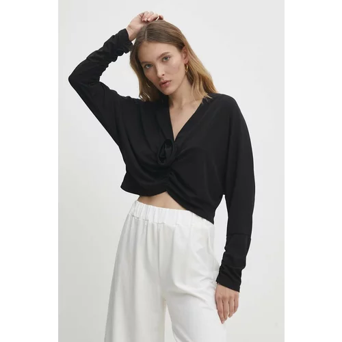 Answear Lab Bluza za žene, boja: crna, bez uzorka