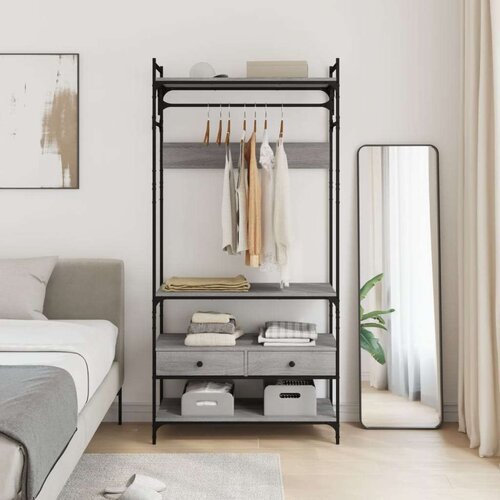  Ormar s ladicama sivi hrast 89x39x184 5 cm konstruirano drvo Slike