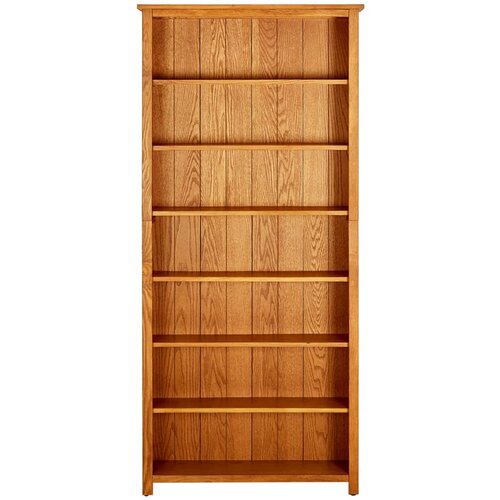 Maison Chic Knjižna omara - Knjižni regal 7-nadstropna 90x22,5x200 cm trdna hrastovina, (21724519) Slike