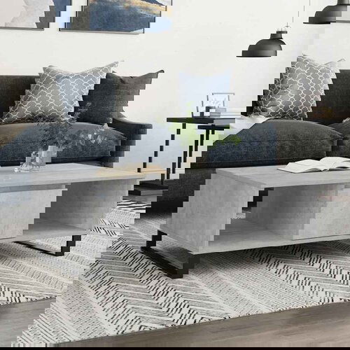 VidaXL Stolić za kavu siva boja betona 104x60x35 cm konstruirano drvo Slike