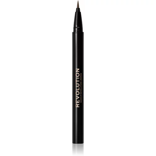 Makeup Revolution Hair Stroke Brow Pen tekoče črtalo za obrvi odtenek Medium Brown 0,5 ml