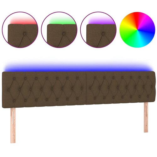 Maison Chic led posteljno vzglavje - vzglavna omarica - nočna omarica temno rjavo 180x7x78/88 cm blago, (21710326) Cene