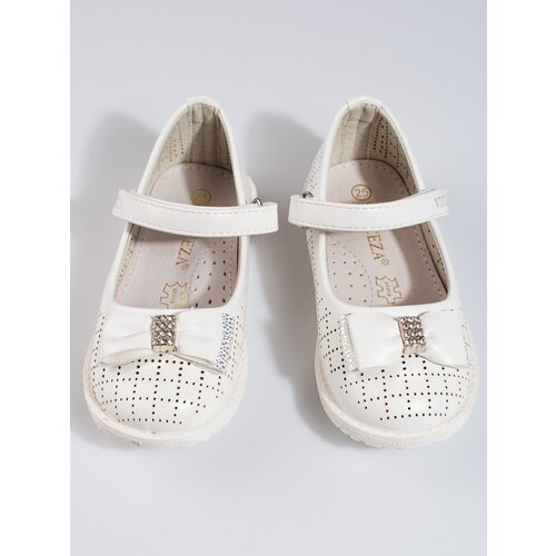 VINCEZA Openwork girl ballerinas white Slike
