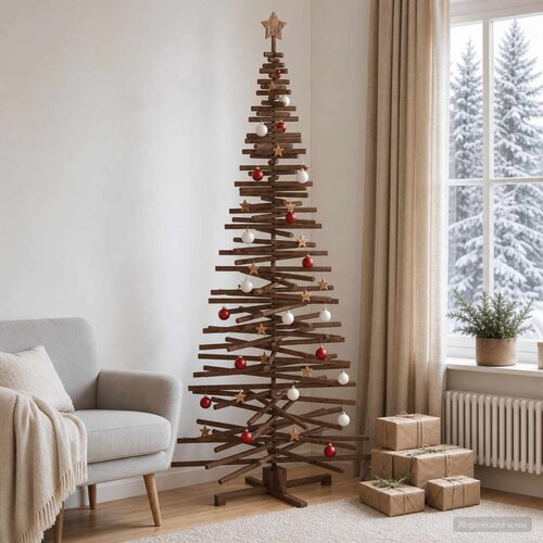  Drveno božićno drvce KOTKA 240 cm Masivna borovina Slike