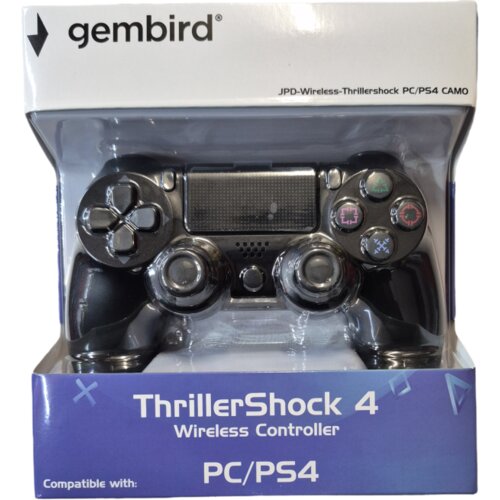 Gembird jpd-wireless-thrillershock PC/PS4 black bezicni gamepad sa dvostrukom vibracijom v2 Cene