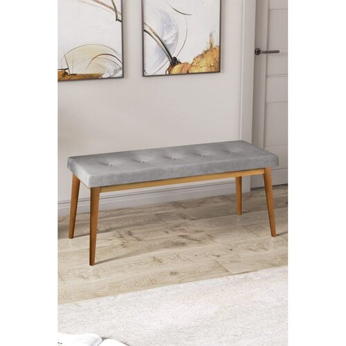 Hanah home klupa Arwen, 105 cm, siva / prirodno drvo Slike