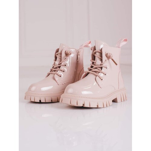 SHELOVET Pink lacquered girl&amp;#039;s ankle boots Shelovet Slike