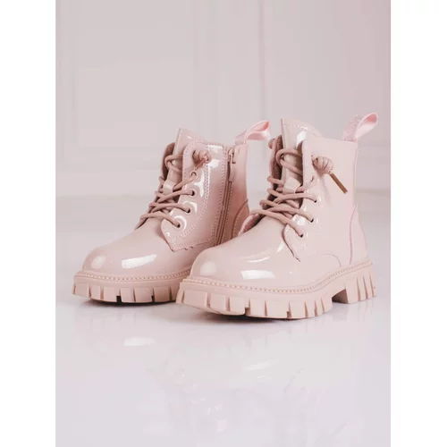 SHELOVET Pink lacquered girl's ankle boots Shelovet