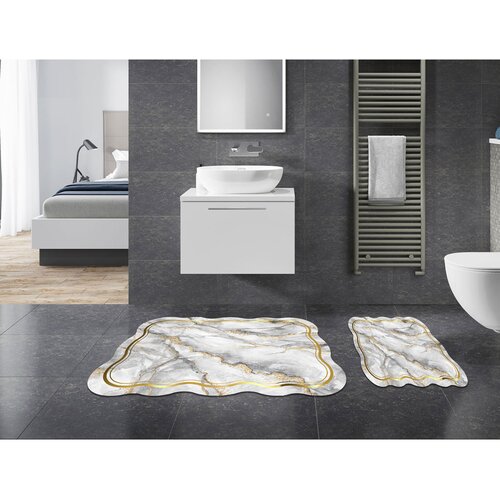 Hanah home Sive/u zlatnoj boji kupaonske prostirke u setu 2 kom 60x100 cm &ndash; Cijene