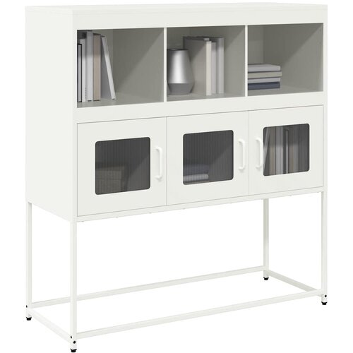vidaXL Komoda bela 100,5x39x107 cm hladno valjano jeklo Cene