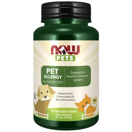 Now Foods Pet Allergy Podpora proti Alergijam za Pse in Mačke NOW Pets (75 žvečilnih tablet)