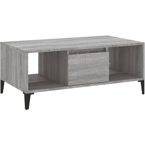 Maison Chic Klubska mizica - kavna mizica - Nizka mizica siva sonoma 90x50x36,5 cm inženirski les, (21752470) Slike