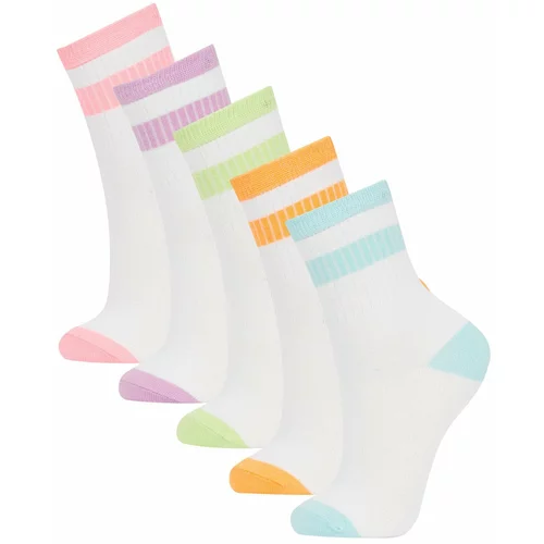 Defacto Girls Fit 5 Piece Cotton Long Socks