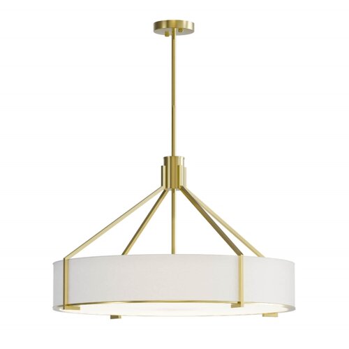 Open Design OR85662 - Luster na &amp;scaron;tapu DORETTO 6xE27/15W/230V prečnika 70 cm zlatna/bela Slike