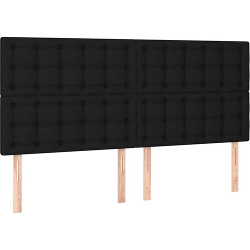  Krevet s oprugama i madracem crni 160x200 cm od tkanine Slike
