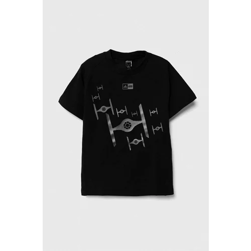 Adidas Otroška kratka majica x Star Wars črna barva
