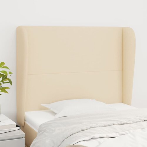vidaXL Uzglavlje s ušima krem 103x23x118/128 cm od tkanine Cijene