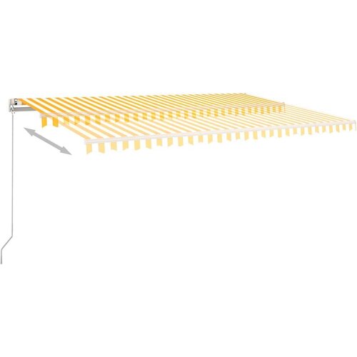 vidaXL Ročno zložljiva tenda z LED lučmi 500x350 cm rumena in bela Cene