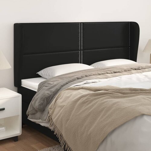  Uzglavlje s ušima crno 203x23x118/128 cm od umjetne kože Cene