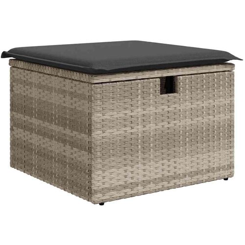 VidaXL 9-dijelni set vrtnih sofa od poliratana s jastucima svjetlosivi Slike