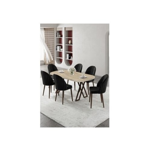 Hanah home trpezarijski set, 7 dijelova, crni Cijene