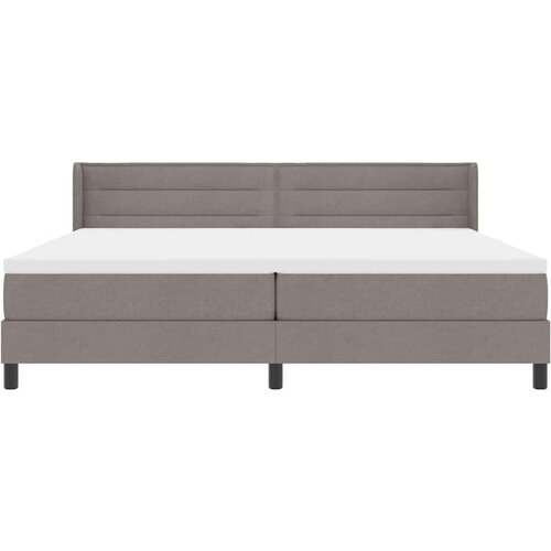 Box spring krevet Sivo-smeđa 200 x 200 cm Poliester Slike