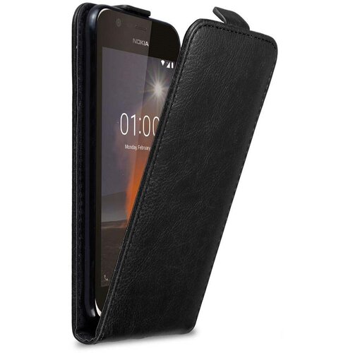 Cadorabo Ohi&scaron;je, združljivo z Nokia 1 2018 v nočna črna - Za&scaron;čitni ovitek v obliki flipa z magnetnim zapiranjem, (20562582) Cene
