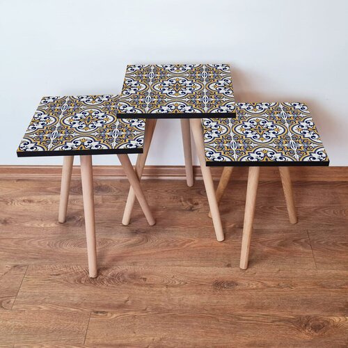 Hanah home Set 3 stočića 3Shp24 Navy Blue Cene