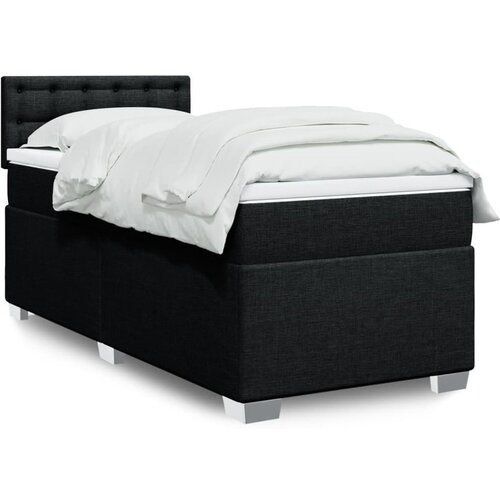 vidaXL Krevet s oprugama i madracem crni 90x200 cm od tkanine Cijene