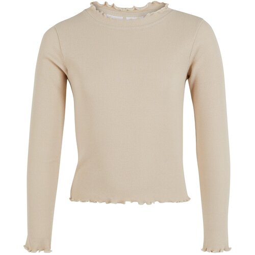 Urban Classics Girls&amp;#039; ribbed long-sleeved T-shirt beige Slike