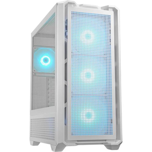  COUGAR | MX600 White | PC Case | Mid Tower / Mesh Front Panel / 3 x 140mm + 1 x 120mm Fans / Transparent Left Panel Cene