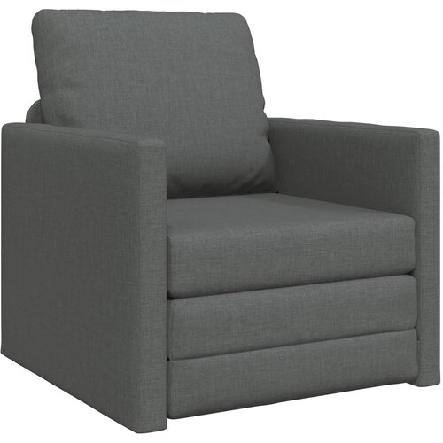 VidaXL podna sofa krevet 2-u-1 Tamno siva 74x77x81 cm Tkanina Slike