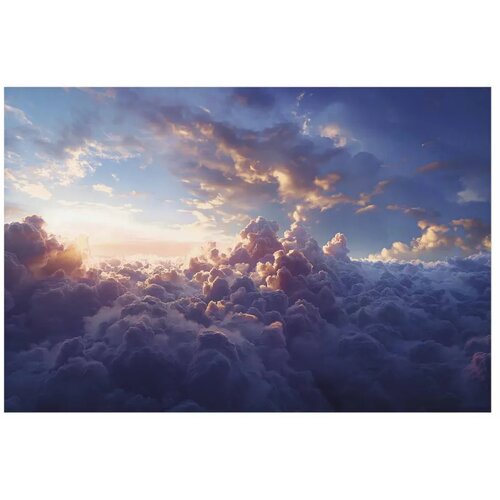  Plakat Sun in Hiding: The Golden Face of the Sky Over the Cloudy Sea 30x21 Cene