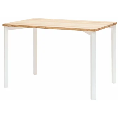 Ragaba bijeli blagovaonski stol sa zaobljenim nogama TRIVENTI, 120 x 80 cm