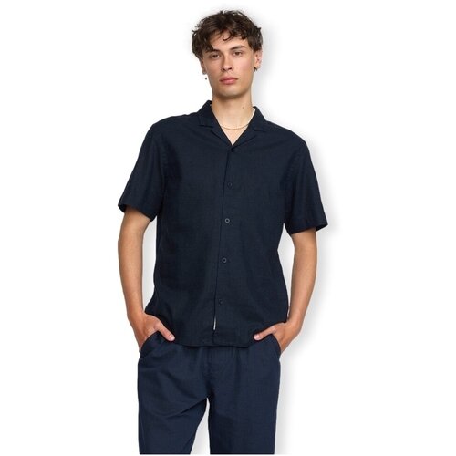 Rvlt Revolution Cuban Shirt - Navy Plava Slike