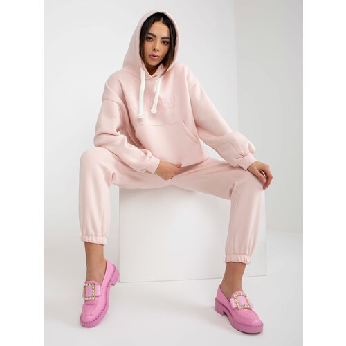 Fashion Hunters Light pink tracksuit with sweatshirt Cene