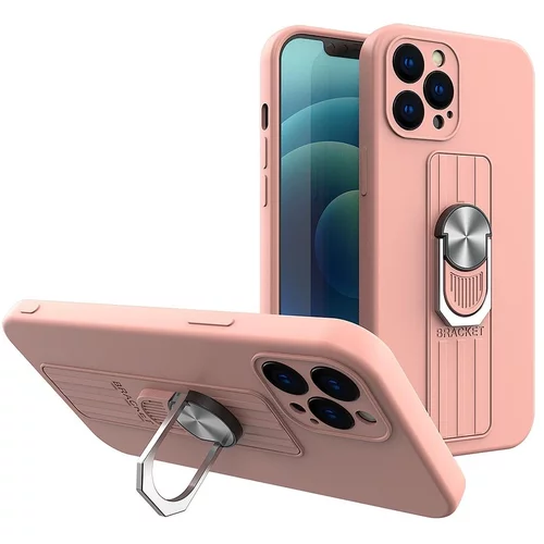 Etui silikonski ovitek Ring Case za iPhone 12 Pro roza