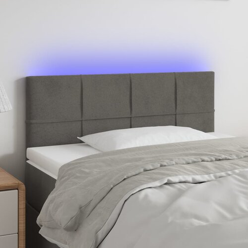 VidaXL LED posteljno vzglavje temno sivo 100x5x78/88 cm žamet Slike