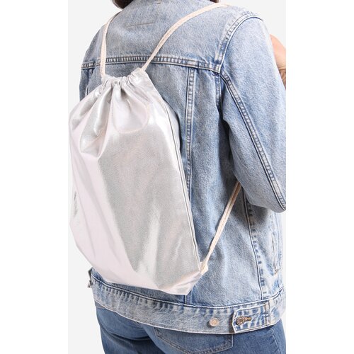 SHELOVET Fabric Backpack Bag silver Cene