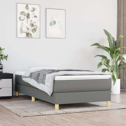  Za krevet s oprugama tamnosivi 100 x 200 cm od tkanine Slike