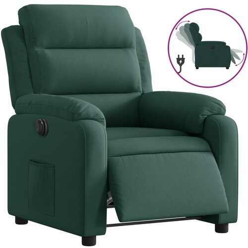 Maison Chic Električni naslanjač - Relax naslanjač temno zelen žamet, (22062620) Cene