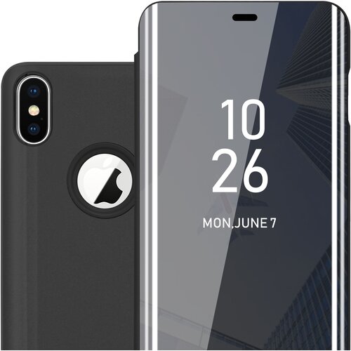 Cadorabo CASE, združljiv z Apple v turmalinski črni barvi - Clear View Zrcalo Za&amp;scaron;čitni pokrov s funkcijo stojala 360 stopinj za&amp;scaron;čita, (20567481) Slike