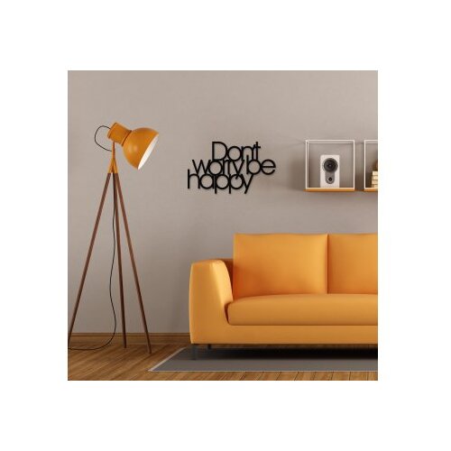 Atelier Del Sofa Zidna dekoracija Don't Worry Be Happy, 50x30 cm, 1,2 mm, Crna Cijene
