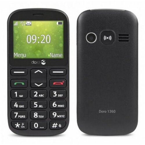 Doro 1360 - DS Black, 2.4 8MB/32MB/VGA CAM/800mAh/2G/SOS mobilni telefon Slike