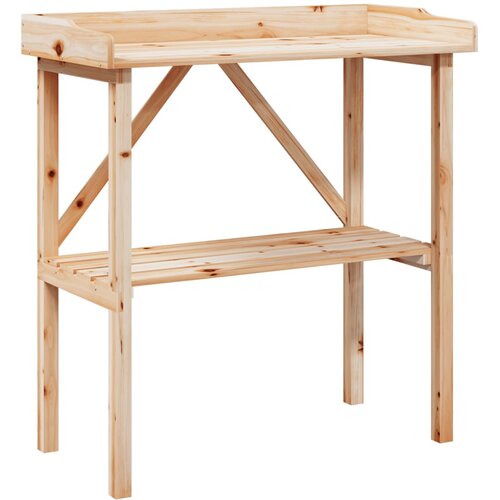  Stol za biljke s policom 78 x 38 x 82,5 cm od masivne jelovine Slike